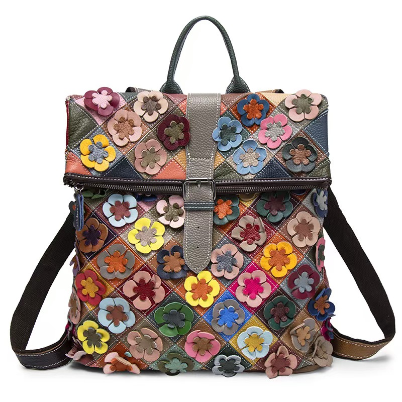 Vintage Women Genuine Leather  - đánh giá và giá Fashion Backpack Women