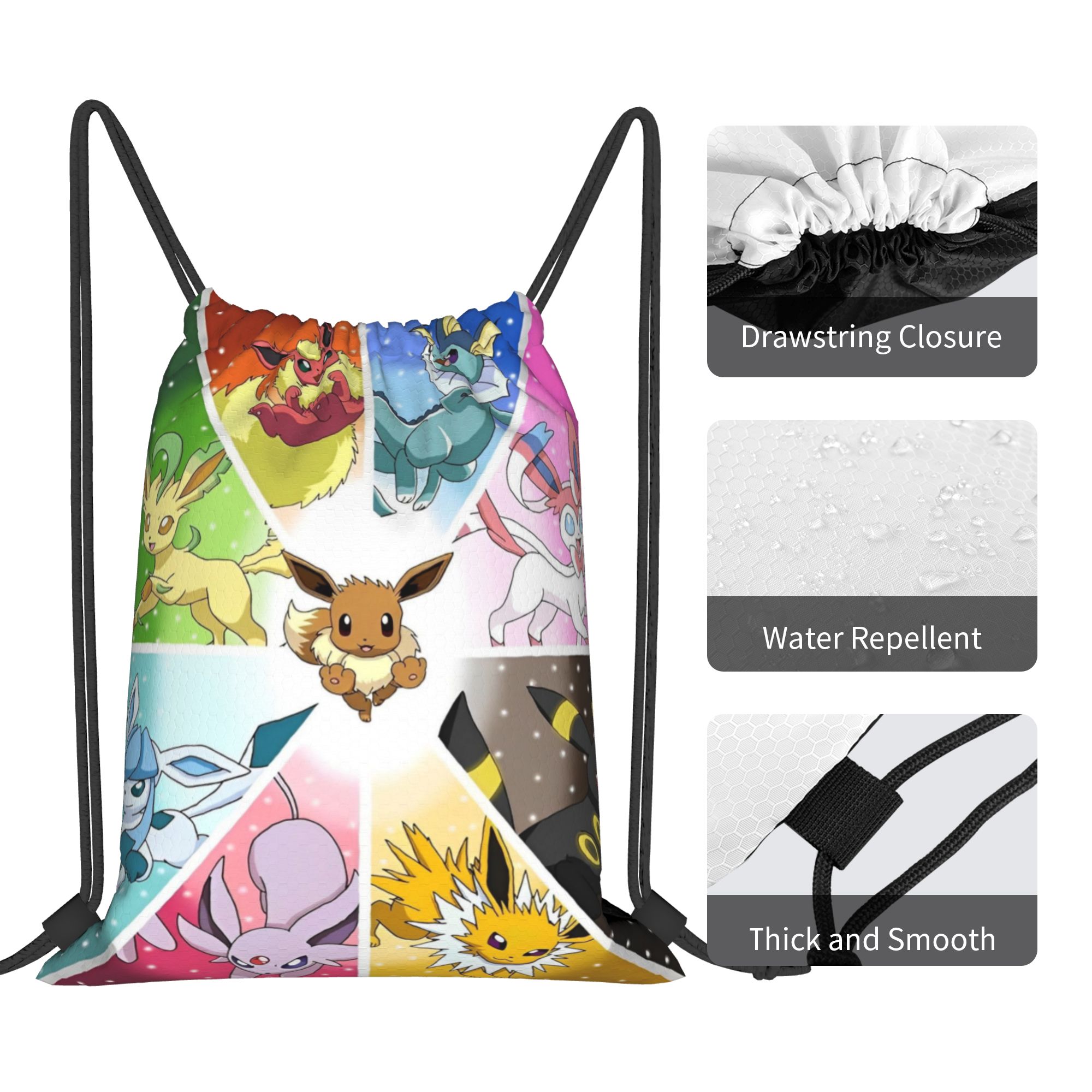 90s Anime Poke-Mon Drawstring  - đánh giá và giá Drawstring Gym Bag
