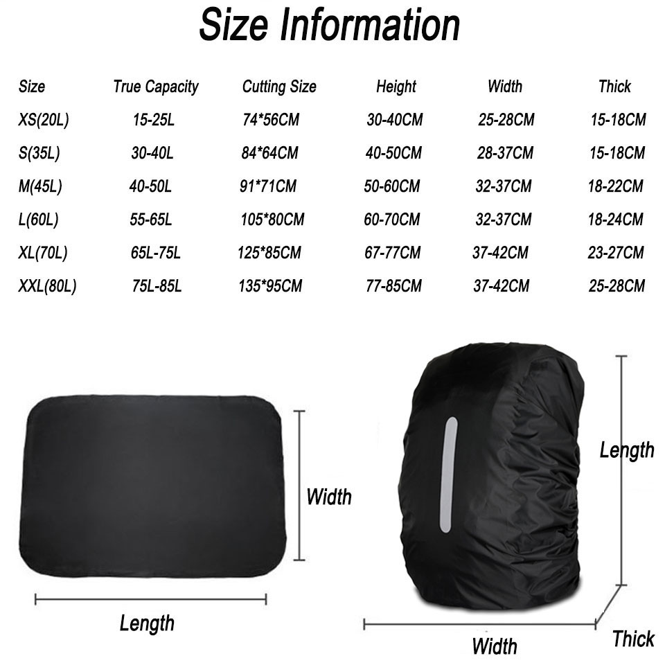 KoKossi 1Pcs 25-80L Backpack R - đánh giá và giá Rain Cover Backpack