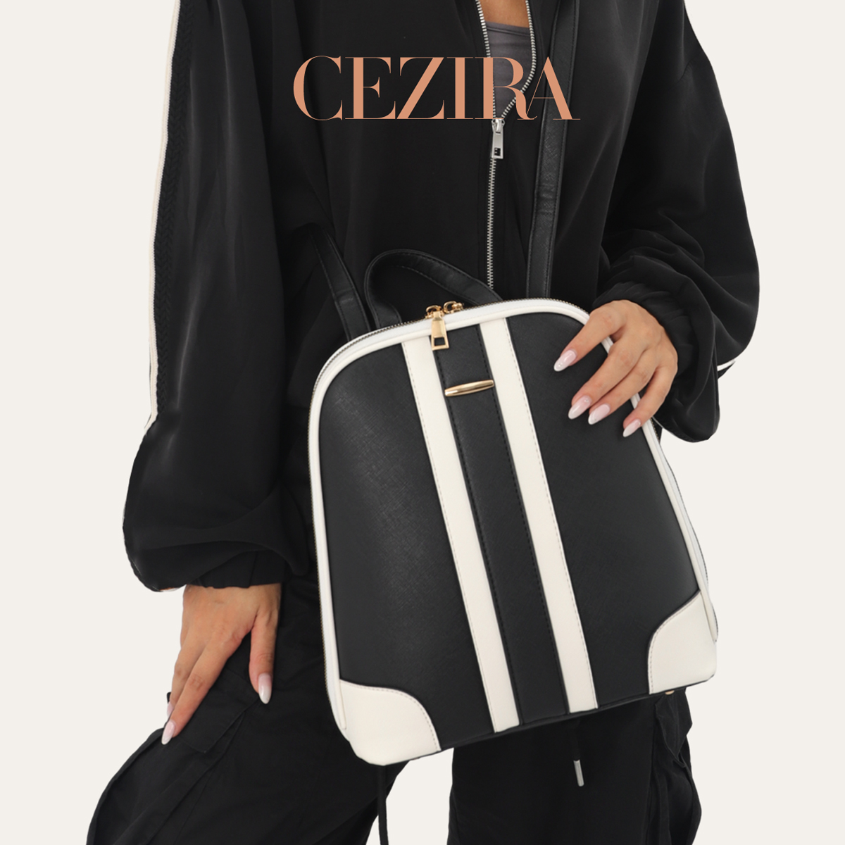 CR Fashion Stripes Patchwork B - đánh giá và giá Fashion Backpack Women
