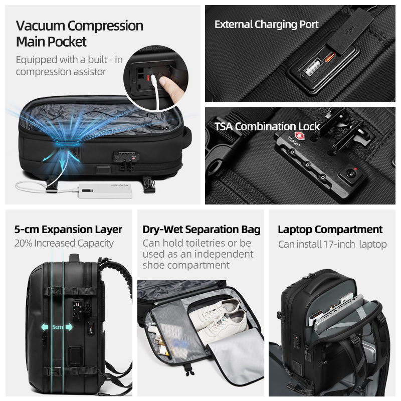 Men Travel Backpack One Click  - đánh giá và giá Travel Backpack Anti Theft