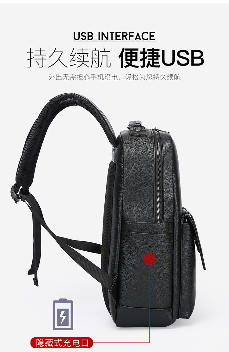 Men's luxury leather backpack  - đánh giá và giá Laptop Backpack 15.6
